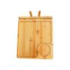Bamboo Armrest Tray: Portable, Foldable & Round Sofa Table