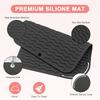 Tapis de voyage 2-en-1 en silicone résistant à la chaleur et sac de rangement protecteur antidérapant pour fers à boucler, pinces plates - Organisateur portable d'outils de coiffure