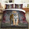Tiger Lion Leopard Duvet Cover Set Animal Theme 3D Bedding Set King Queen Size For Kids Boy Girl Teens Polyester Comforter Cover