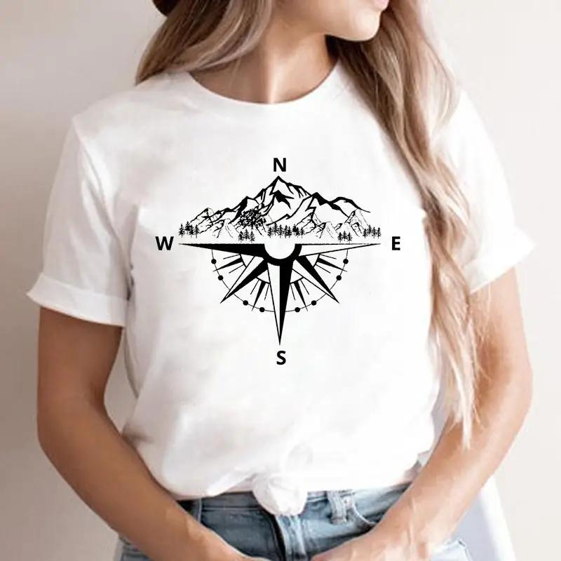 Fashion Cartoon Tshirt FeUnisex S Trend Clothing T Shirt Women River New Mountain Tee Lady Graphic Top Clothes Short Sleeve