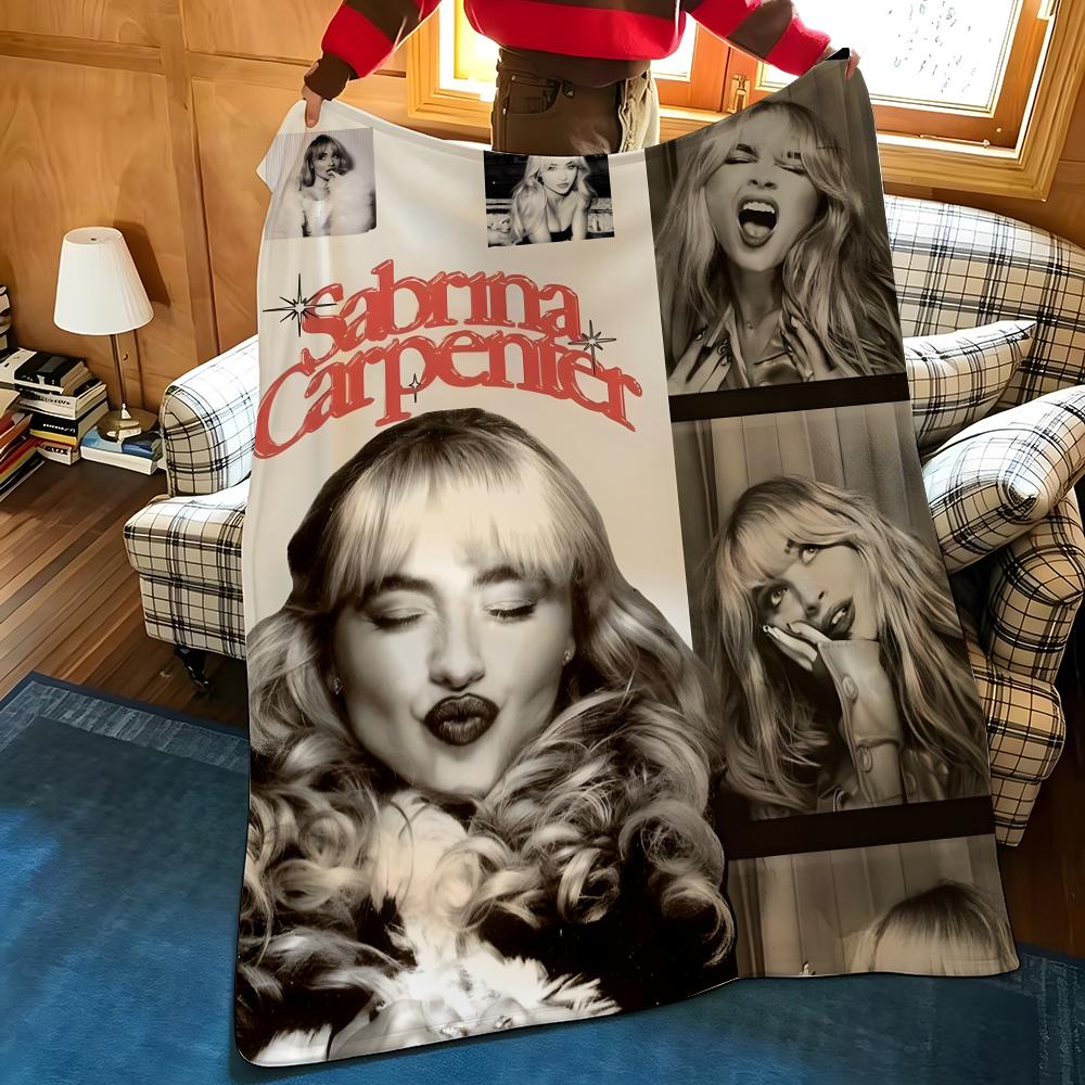 Music S-Sabrina C-Carpenter Throw Flannel Blanket Suitable for Sofas Beds Offices Travel, Camping Chairs