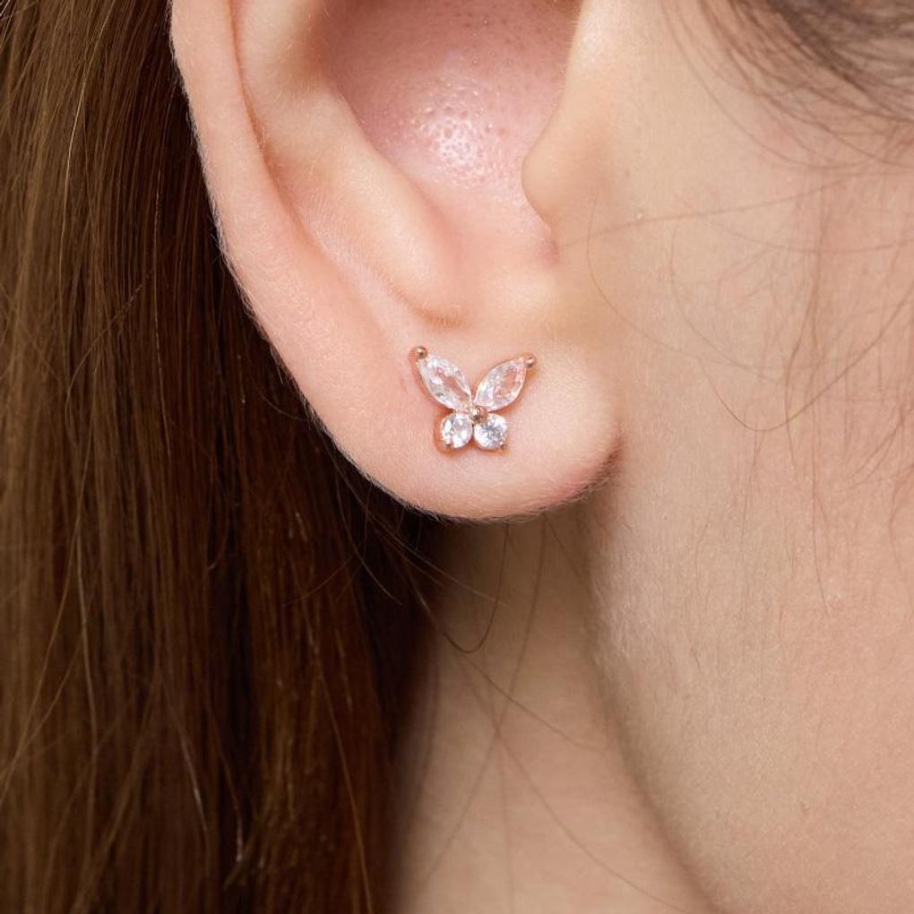 [LsSHOP] 14K Minue Butterfly Earrings (Gold Plated)_LJ5293BRE