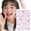 Colorful Face Rhinestone Stickers 1 Sheet Self Adhesive Heart Star Design for School Talent Show Stage Makeup