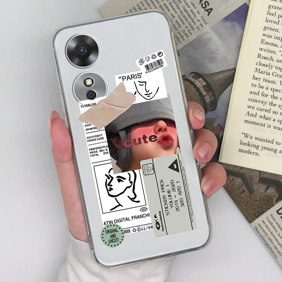 Čirý nárazník na telefon pro OPPO A52 A53 A72 A15 A17 AX5S Pouzdro Fashion Sweet Girls Potištěný měkký silikonový pár Zadní kryt pro nárazník Oppo Coque Fundas