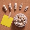 20Pcs/Box DIY Wooden Clip Push Pins Reusable Pushpins with Clips  Photo Wall Decor