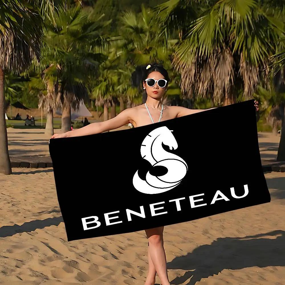 B-BENETEAU Logo Grande Asciugamano da Spiaggia in Microfibra Asciugatura Rapida Asciugamano da Spiaggia Sabbiosa Asciugamano per Piscina per Viaggio Piscina Nuoto Yoga