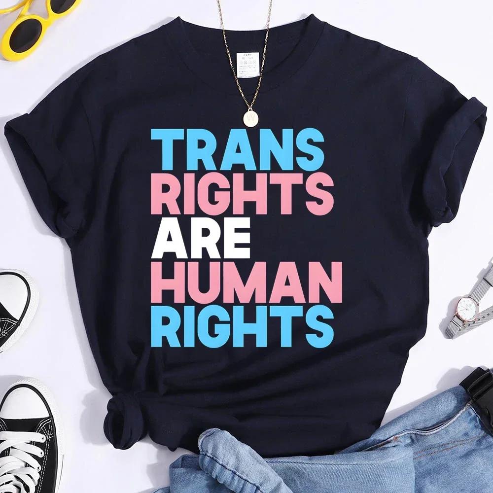 Trans Rights Are Human Rights T Shirt Pride Parade Personality Tops Tee Gay Transgender Shirts Pride Month Gift Streetwear