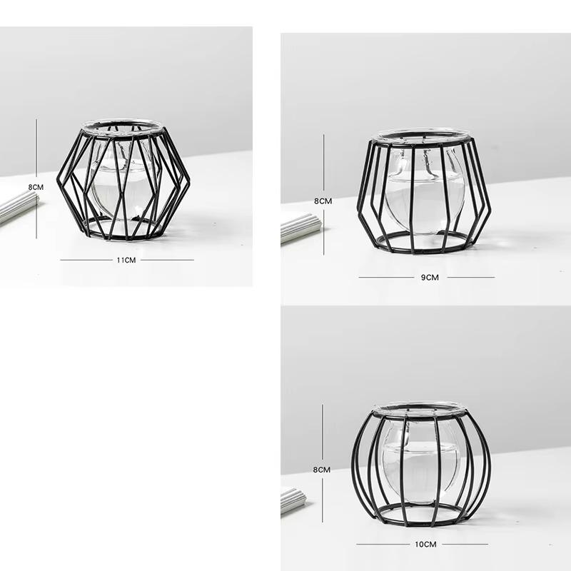 

Ваза 1 шт. стеклянные украшения гидропоника Pothos вода гостиная украшение офисный настольный цветочный аранжировщик чёрный