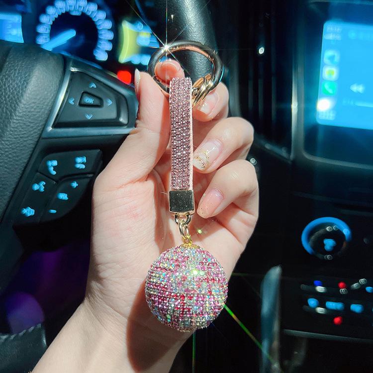 Elegant Handmade Diamond Keychain: Stylish Women's Car Accessory & Pendant