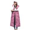 Long Women's Cotton Vest Women's Winter Medium and Long Hooded Down Cotton Vest Large Size Thickened Vest Jacket Winter