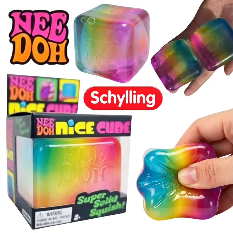 Favorite Toy Unisex Schylling Nee Doh Rainbow Color Cube Squishy Sensory Fidget Toy Fingertip Release Stress Relief Surprise Blind Box Decor Present