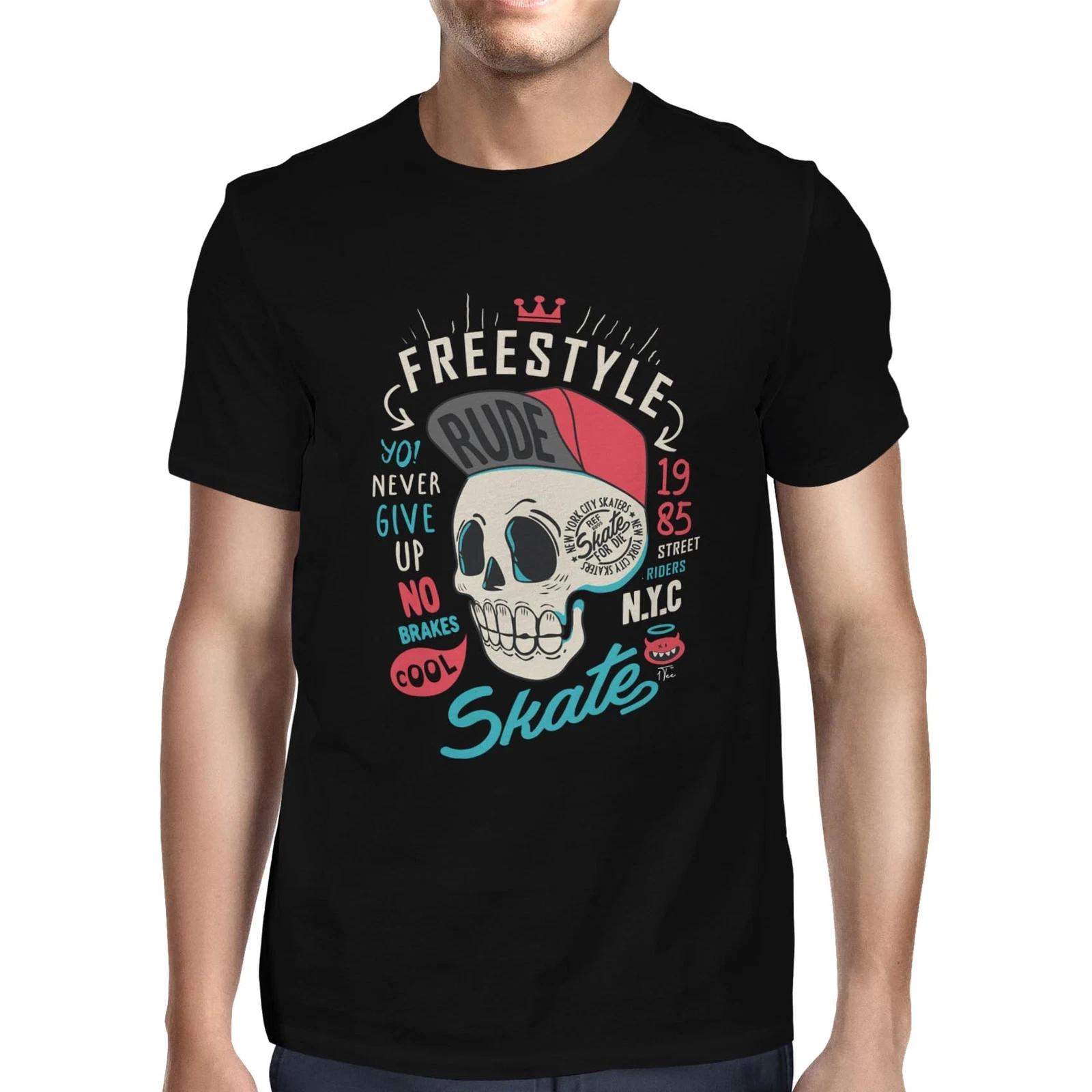 1Tee Mens Freestyle Skating Skeleton T-Shirt XXXL