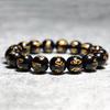 Minimalist 6/8/10/12mm Natural Stone Obsidian Bracelet Men Female Sanskrit Buddha Beaded Braslet Yoga Meditation Braclet Pulsera