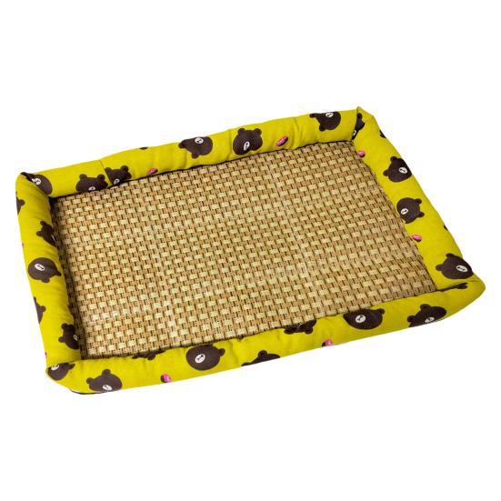 Pet Cooling Mat Summer Cooling Dog Bed Mat Washable Cooling Rattan Mat with Raised Edge Non-slip Bottom for Cats And Dogs
