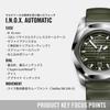 VICTORINOX Automatic Analog Automatic Green Green Rubber Stainless Steel Case Strap Brand Name Green I.N.O.X. Watch, Waterproof, Men's, Winding, Dial,