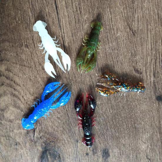 10Pcs/Pack 2.2g/5cm Soft Shrimp Lure Vivid PVC Plastic Strong Flexible Shrimp Bait for Saltwater