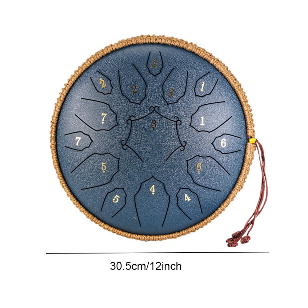 12 Inch Music Drum with Handbag Drumsticks 15 Notes D Tone Music Drum Yoga Meditation Sound Healing Child Beginner Hand Drum
