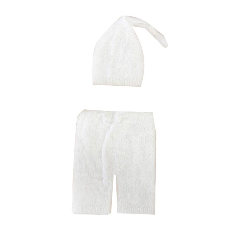 0-2 Monate Baby Foto Kleidung Strick Mohair Jumpsuit Mütze Neugeborenen Fotografie Kostüm Set Säugling Foto Outfit 2tlg