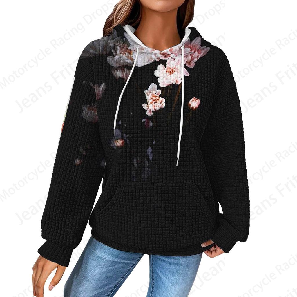 3d Print Women Fashion Oversized Hoodies Sweats Flower Coat Casual Sweatshirt Pullover Clothing