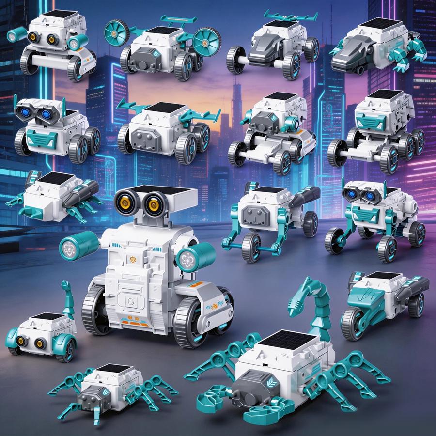 12-in-1 DIY Pädagogischer Solarroboter Baukasten für Kinder