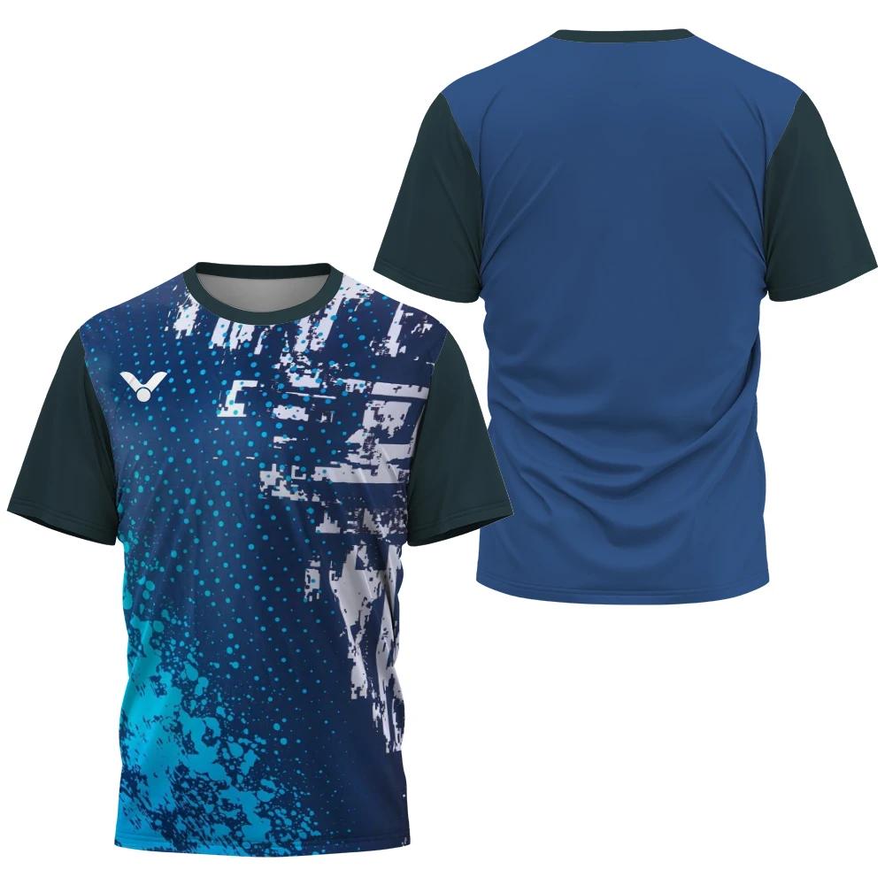 Breathable Badminton Tennis T-shirt Men's Fashion Sportswear Top Men's Fitness Short Sleeve Outdoor Sportswear Football Shirt