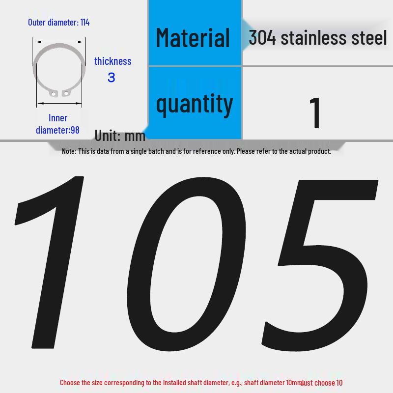 304 Stainless Steel Snap Ring for 3-200 Bearing