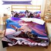 3pcs Custom Name Cartoon Genshin Impact Characters Bedding Set Duvet Cover Closure Includes 1 Duvet Cover & 2 Pillowcases for All Seasons Bedroom Deco