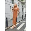 Women's Square Collar Cover Sleeve Tight Fishtail Super Long Dress for Women