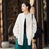 Spring and Summer Cotton and Linen Women's Ramie Improved Zen Tea Service Cardigan