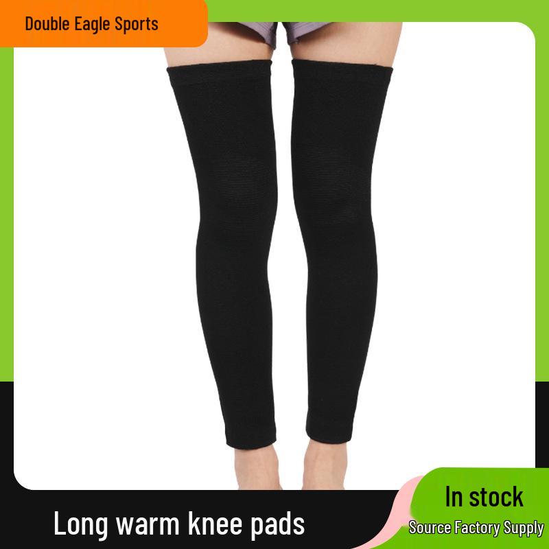 Extended Full Leg Compression Sports Knee Pad - Anti-slip & Warm for Cycling & Fitness One Size чёрный