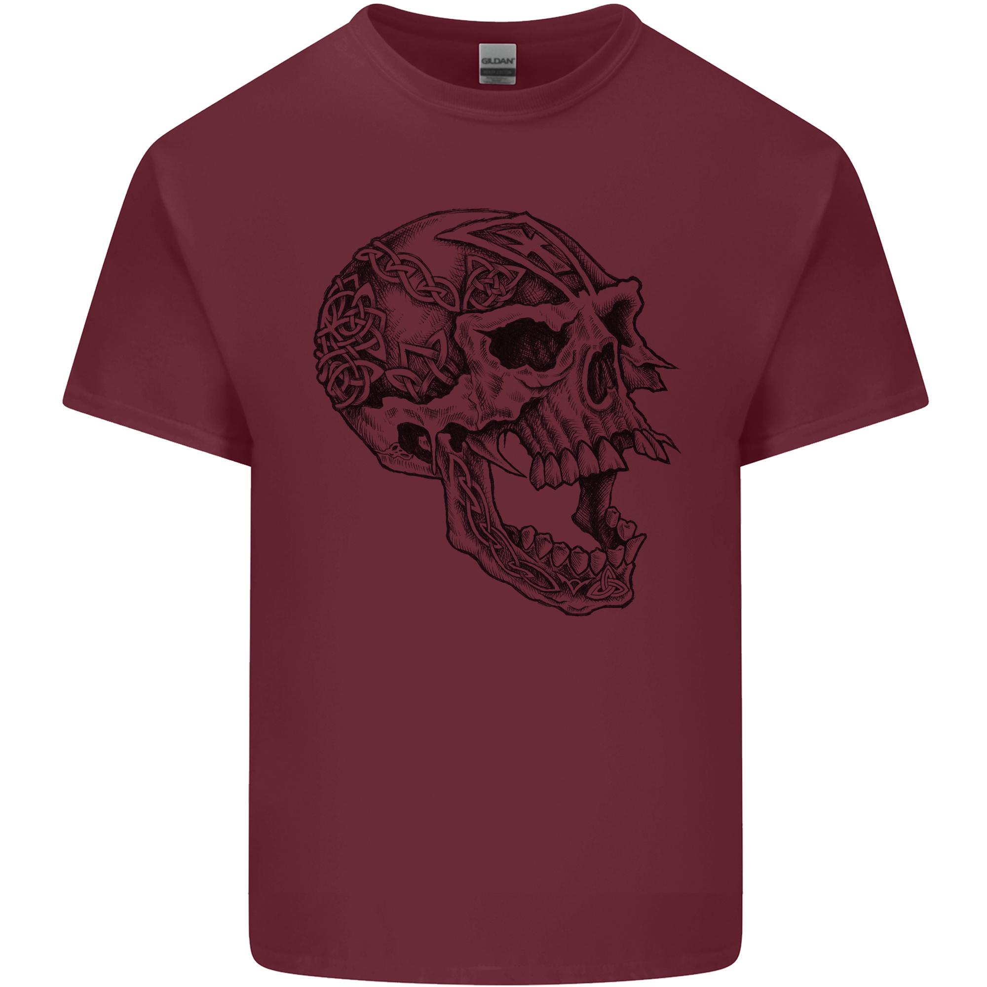 Viking Skull Symbols Unisexs Light Cotton TShirt S