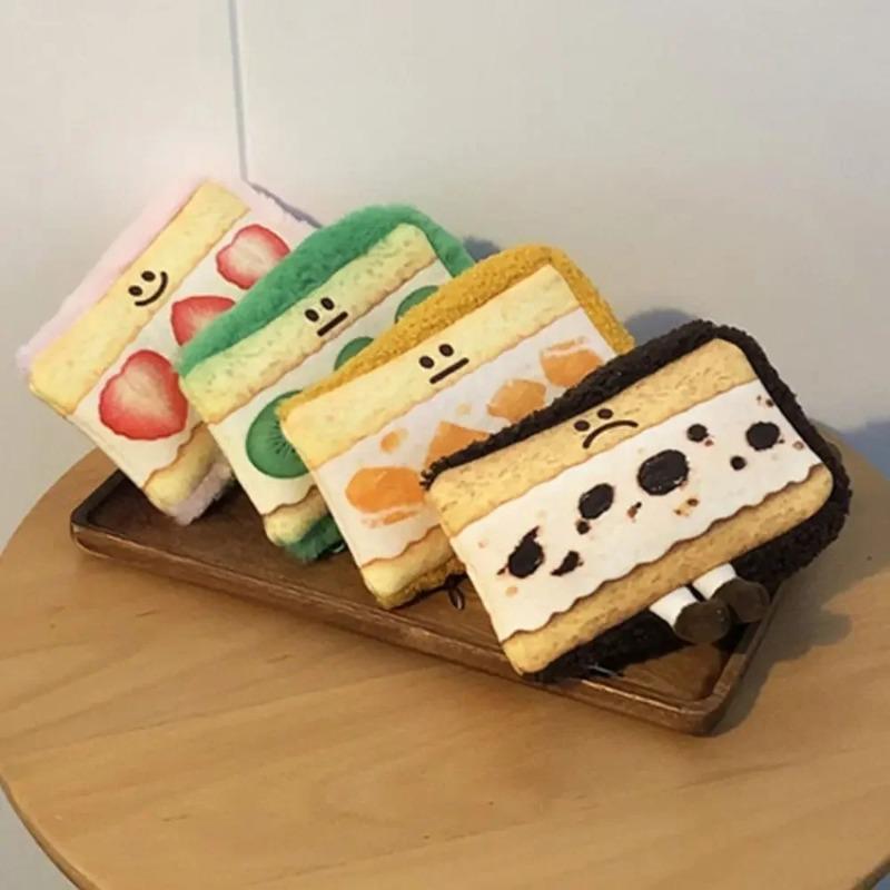 1pcs Cartoon Cute Sandwich Pencil Case Pen Holder Plush Bread Pencil Bag Funny Creative Kawaii Pencil Cases Student Stationery