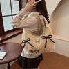 Korean Style Ins Bow Fluffy Shoulder Bag Autumn Winter New Large Capacity Cute Commuter Handle Bag Texture Simple Storage Bags