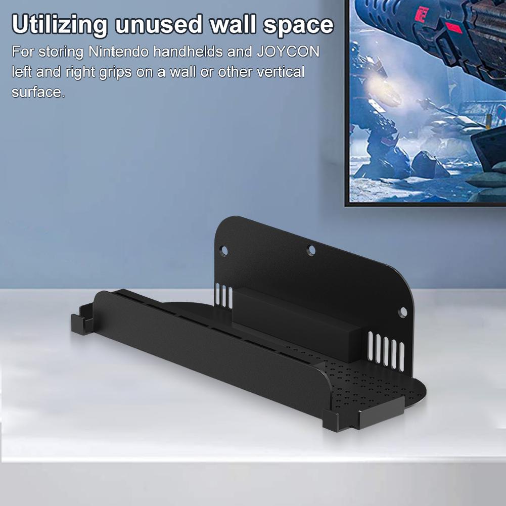 Game Console Wall Mount Host Stand for Nintendo for Switch 2/Switch/Switch OLED Host Storage Rack Metal Wall Mount Wall Stand