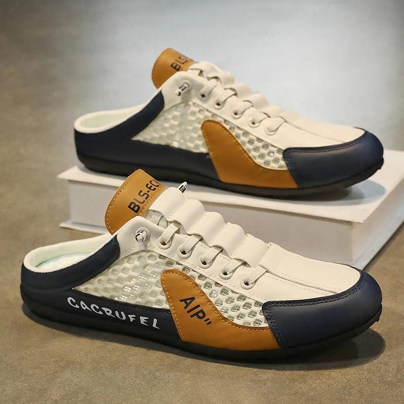 Fashion Men Casual Shoes slip on shoes lightweight loafers men sandals breathable half slippers canvas shoes Zapatillas Hombre