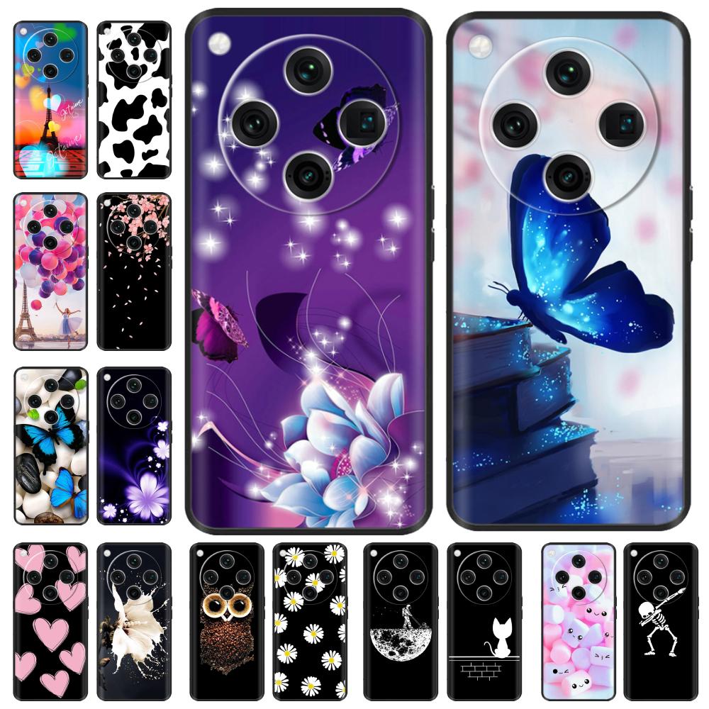 Soft Silicone Cover For Oppo Find X8 Pro Case Fashion Black TPU Phone Back Cover Cases For Oppo Find X8 5G Coque PKC110 PKC130