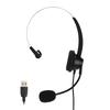 Casque d'écoute mono-auriculaire avec microphone, pour entreprise, flexible, réduction de bruit, casque USB, PC, VOIP