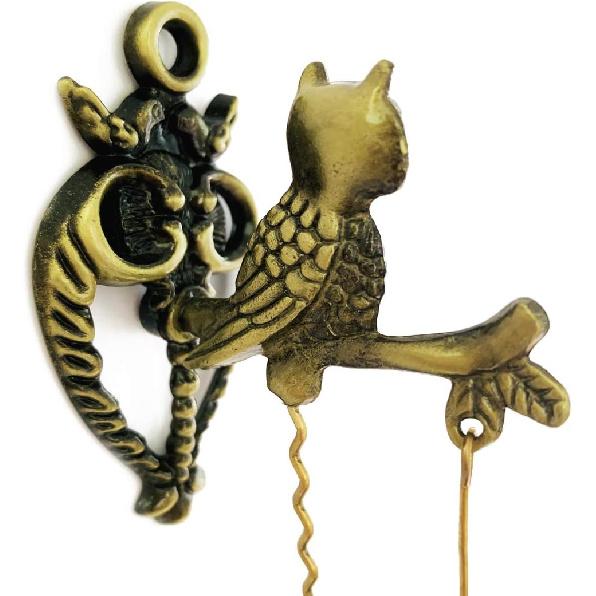 Vintage Metal Doorbell Retro/Classic Magnetic Wind Chimes Decoration for Shopkeepers, Wall Door Ornaments Indoor Outdoor, Owl
