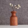 Minimalist Wood Dried Flowers Vase Vintage Style Elegant Solid Wood Pot Small Planter Desk Decoration