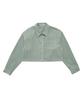 DELICCENT Corduroy Loose Crop Shirt [Mint]