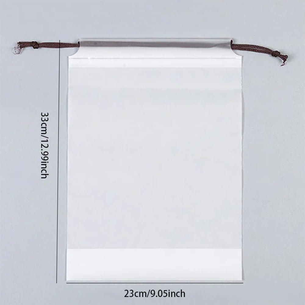 

10/20 шт. Прозрачные матовые пакеты на шнурке для упаковки одежды, хранения, путешествий, карманный органайзер для обуви, водонепроницаемые мешочки 23x33cm10pcs белый