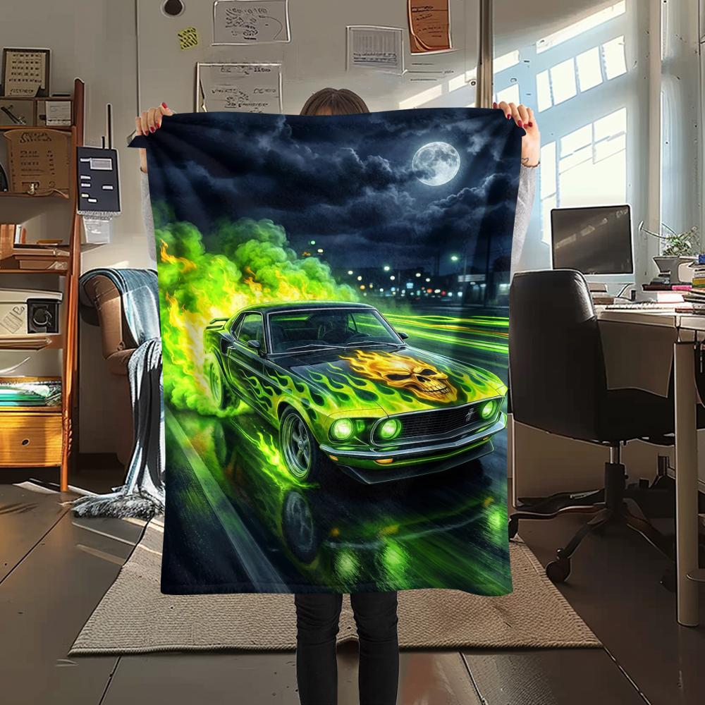 

Moon sports car Print Flannel Blanket,High quality Comfortable for All Seasons,Home Decor,Warmth and Comfort,Perfect for Christmas Gifts 80cm x 120cm