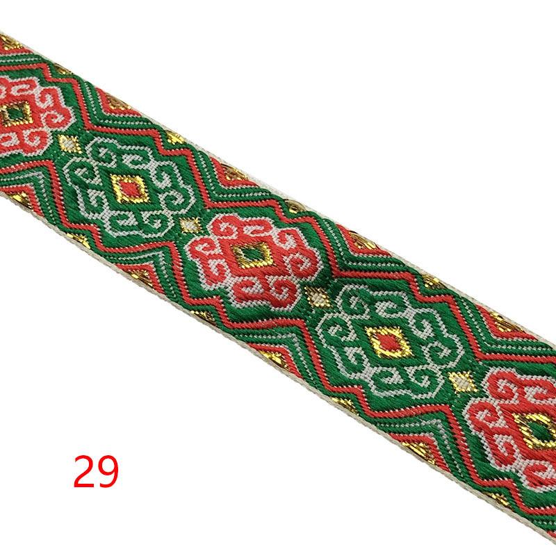 Diy handgefertigte Materialien 1 Streifen 7 Meter 2,5 cm Stickerei Ethnische Spitze Computer Jacquard Vorhang Heimtextilien Kleidung Spitzenzubehör
