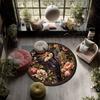 Sheepdogs & Birds Pattern Round rug,Carpet Rug for Living Room Bedroom Playroom ,Non-slip Floor Mat,Holiday Gifts and Birthday Gifts.