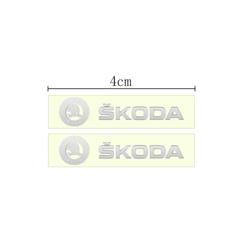 CAPR9 Metal Emblem Auto Decor Decals Reflective Car Window Wiper Stickers For SKODA Fabia Octavia Kodiaq Superb Karoq Octavia