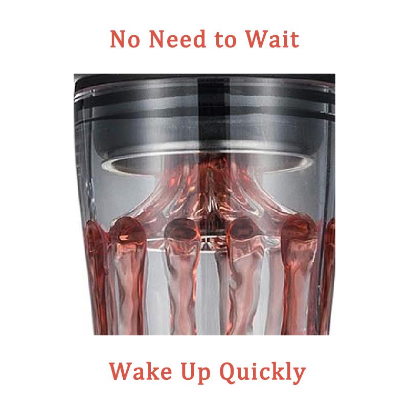 Crystal Glass Red Wine Decanter 2.2L (74.4 Oz) with 304 Stainless Steel Spout, Rapid Aeration, Enhance Wine Flavor