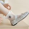 Summer Thin Mid-calf Socks for Women, Mesh Perforated Breathable Short Socks, Ballet-style Cream Color Socks