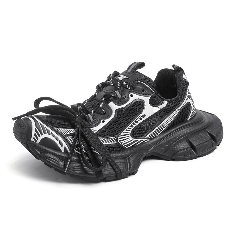 Alte Retro-Plateau-Paris-Dad-Schuhe für Damen 2025 Sommer neue Leder-Mesh atmungsaktive Sport- und Freizeitschuhe