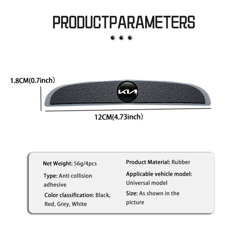 CNR2 For KIA 4Pcs Car Door Anti-collision Protective Strips Rubber Rearview Mirror Anti-scratch Glue Sticker Sportage Rio Ceed Niro