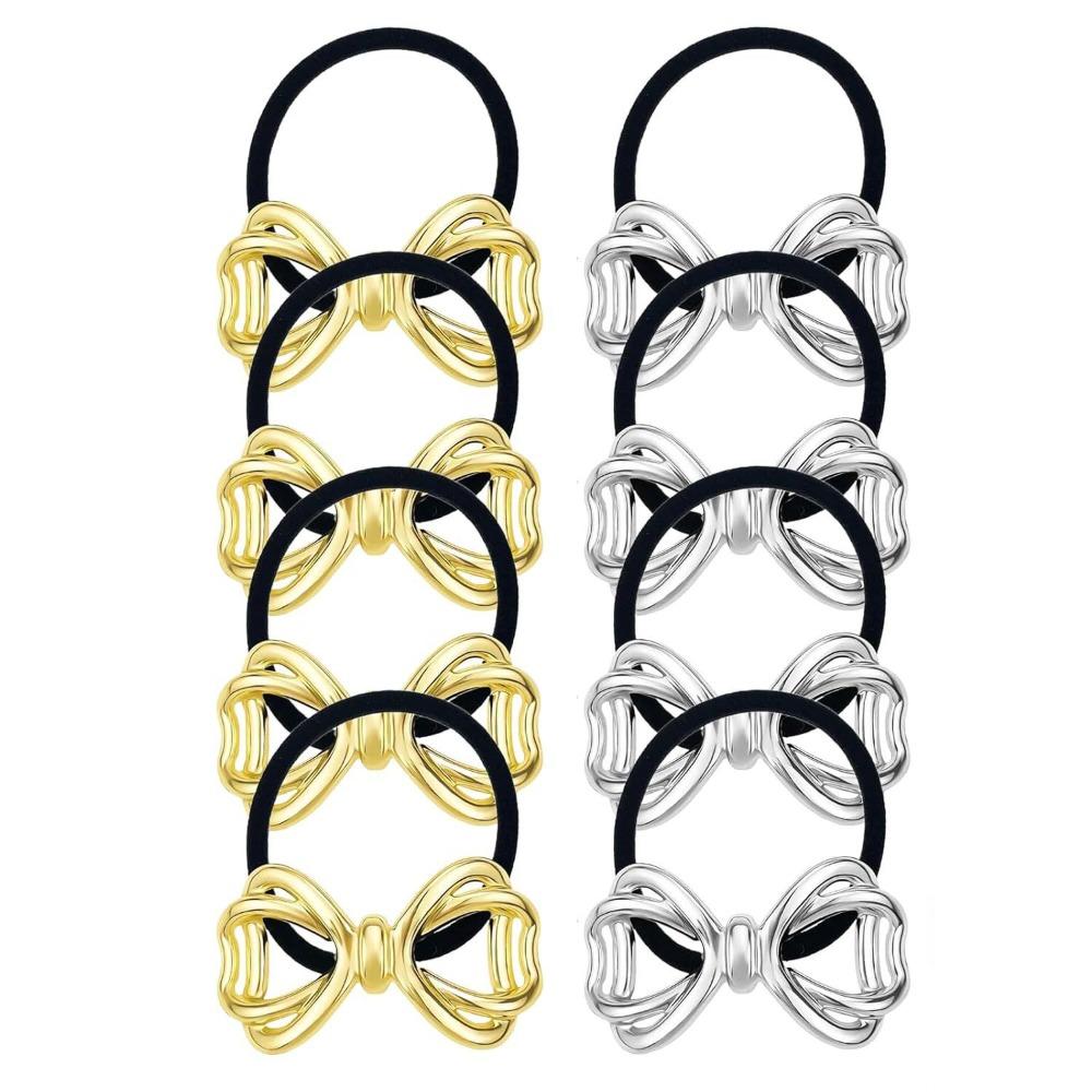 Golden Color Metal Hair Cuff Irregular Shape Hair Rope Classic Elastic Hair Band  Girls